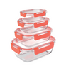 Tanso Airtight Food Storage High Borosilicate Glass Strawper Lunch Box Contains Contains со стеклянными крышками